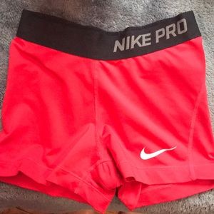 Red XS Nike Pro shorts